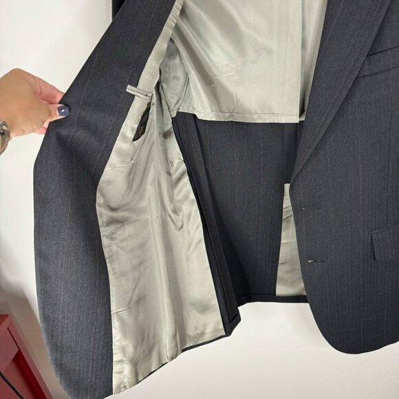 Johnny Carson for Belk Lindsey Grey Striped Blazer Sport Coat Jacket Union Made - Picture 5 of 12